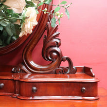 Load image into Gallery viewer, Antique Victorian Mahogany Duchess Dressing Table with Oval Mirror and Carved Supports. B13051
