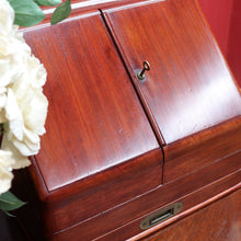 Load image into Gallery viewer, Antique English Mahogany Stationery Cabinet with Compendium Interior. B12879
