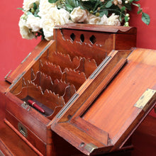 Load image into Gallery viewer, Antique English Mahogany Stationery Cabinet with Compendium Interior. B12879
