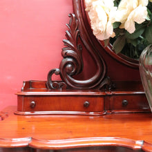Load image into Gallery viewer, Antique Victorian Mahogany Duchess Dressing Table with Oval Mirror and Carved Supports. B13051
