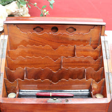 Load image into Gallery viewer, Antique English Mahogany Stationery Cabinet with Compendium Interior. B12879
