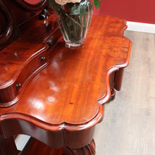 Load image into Gallery viewer, Antique Victorian Mahogany Duchess Dressing Table with Oval Mirror and Carved Supports. B13051
