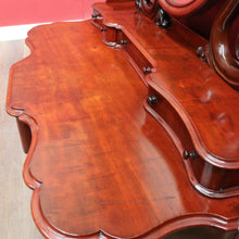 Load image into Gallery viewer, Antique Victorian Mahogany Duchess Dressing Table with Oval Mirror and Carved Supports. B13051
