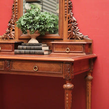 Load image into Gallery viewer, x SOLD Antique French Inlay Dressing Table, 2 Trinket Drawers, 2 Larger Drawers and Mirror. B12431
