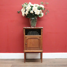 Load image into Gallery viewer, Antique Marble and Oak Bedside Cabinets, Side, Lamp or Hall Table. B11573
