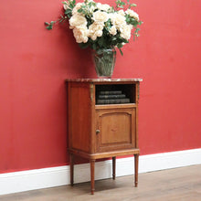 Load image into Gallery viewer, x SOLD Antique Marble and Oak Bedside Cabinets, Side, Lamp or Hall Table. B11573
