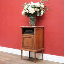 Load image into Gallery viewer, x SOLD Antique Marble and Oak Bedside Cabinets, Side, Lamp or Hall Table. B11573
