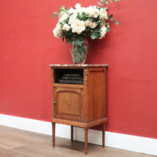 Load image into Gallery viewer, Antique Marble and Oak Bedside Cabinets, Side, Lamp or Hall Table. B11573
