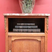 Load image into Gallery viewer, x SOLD Antique Marble and Oak Bedside Cabinets, Side, Lamp or Hall Table. B11573
