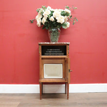 Load image into Gallery viewer, x SOLD Antique Marble and Oak Bedside Cabinets, Side, Lamp or Hall Table. B11573
