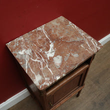 Load image into Gallery viewer, x SOLD Antique Marble and Oak Bedside Cabinets, Side, Lamp or Hall Table. B11573
