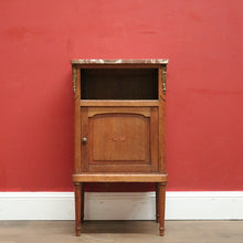 Load image into Gallery viewer, x SOLD Antique Marble and Oak Bedside Cabinets, Side, Lamp or Hall Table. B11573
