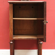 Load image into Gallery viewer, Antique English One Door Bedside Cabinet or Lamp Table with Marquetry Inlay. B12433
