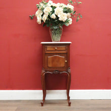 Load image into Gallery viewer, Antique French Mahogany and Marble Bedside Cabinet, Hall, Lamp or Side Table B11628
