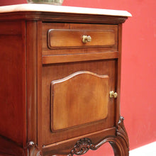 Load image into Gallery viewer, Antique French Mahogany and Marble Bedside Cabinet, Hall, Lamp or Side Table B11628
