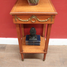 Load image into Gallery viewer, Antique French Cherrywood Bedside Table or Lamp Table, Paris, With Brass Feet. B12422

