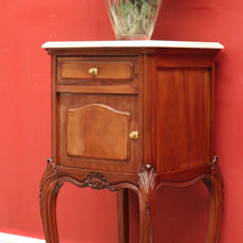 Load image into Gallery viewer, Antique French Mahogany and Marble Bedside Cabinet, Hall, Lamp or Side Table B11628
