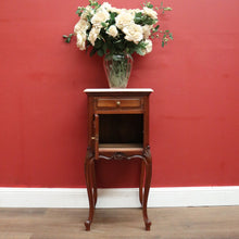 Load image into Gallery viewer, Antique French Mahogany and Marble Bedside Cabinet, Hall, Lamp or Side Table B11628

