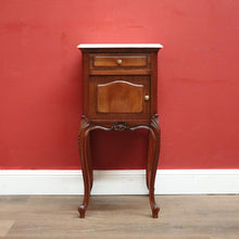 Load image into Gallery viewer, Antique French Mahogany and Marble Bedside Cabinet, Hall, Lamp or Side Table B11628
