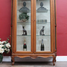 Load image into Gallery viewer, Vintage French Louis XV Style Walnut Vitrine Display Cabinet with Curved Glass. B13117
