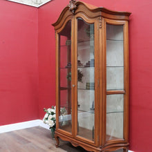Load image into Gallery viewer, Vintage French Louis XV Style Walnut Vitrine Display Cabinet with Curved Glass. B13117

