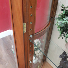 Load image into Gallery viewer, Vintage French Louis XV Style Walnut Vitrine Display Cabinet with Curved Glass. B13117
