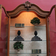 Load image into Gallery viewer, Vintage French Louis XV Style Walnut Vitrine Display Cabinet with Curved Glass. B13117
