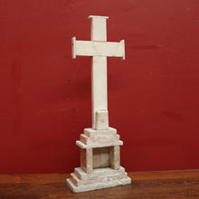 Load image into Gallery viewer, Antique French Marble and Pewter Crucifix, Home Worship Christ on the Cross. B11440
