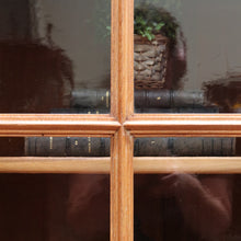 Load image into Gallery viewer, x SOLD French Oak Two Door Bookcase or China Cabinet with Twelve Panel Glass Doors Adjustable Shelves and Key. B12747
