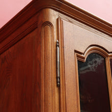 Load image into Gallery viewer, x SOLD French Oak Two Door Bookcase or China Cabinet with Twelve Panel Glass Doors Adjustable Shelves and Key. B12747
