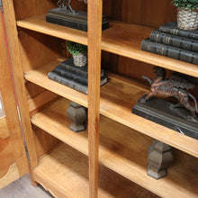 Load image into Gallery viewer, x SOLD French Oak Two Door Bookcase or China Cabinet with Twelve Panel Glass Doors Adjustable Shelves and Key. B12747
