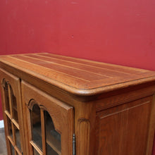 Load image into Gallery viewer, x SOLD French Oak Two Door Bookcase or China Cabinet with Twelve Panel Glass Doors Adjustable Shelves and Key. B12747
