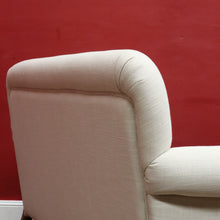 Load image into Gallery viewer, Vintage European Walnut Two Seater Sofa with Neutral Linen Style Upholstery. B13120

