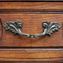Load image into Gallery viewer, x SOLD Antique French Writing Bureau with Shaped Drawer Fronts Brass Handles Internal Drawers and Scroll Feet. B12738
