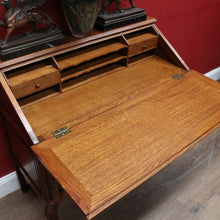Load image into Gallery viewer, x SOLD Antique French Writing Bureau with Shaped Drawer Fronts Brass Handles Internal Drawers and Scroll Feet. B12738
