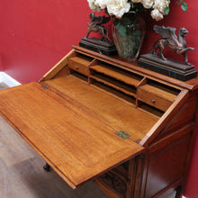 Load image into Gallery viewer, x SOLD Antique French Writing Bureau with Shaped Drawer Fronts Brass Handles Internal Drawers and Scroll Feet. B12738
