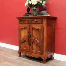 Load image into Gallery viewer, Antique French Oak Two Door Hall Cabinet with Single Drawer Panelled Doors Brass Handles and Fixed Shelf. B12850
