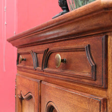 Load image into Gallery viewer, Antique French Oak Two Door Hall Cabinet with Single Drawer Panelled Doors Brass Handles and Fixed Shelf. B12850

