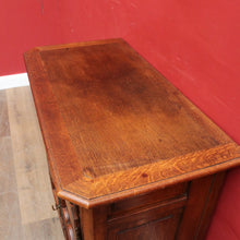 Load image into Gallery viewer, Antique French Oak Two Door Hall Cabinet with Single Drawer Panelled Doors Brass Handles and Fixed Shelf. B12850
