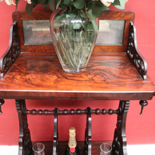 Load image into Gallery viewer, Antique English Rosewood Canterbury, Music Cabinet with Mirror Backboard. B12330
