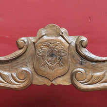 Load image into Gallery viewer, Vintage Italian Savonarola Style Leather Seat Chair with Carved Coat of Arms. B13098
