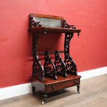 Load image into Gallery viewer, Antique English Rosewood Canterbury, Music Cabinet with Mirror Backboard. B12330

