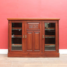 Load image into Gallery viewer, Antique English Walnut Three Door Sideboard or Display Cabinet, Bookcase circa 1915. B13101
