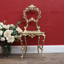 Load image into Gallery viewer, Vintage Italian Gilt Cast Metal Dressing Table Chair or Hall Chair. B13071
