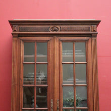 Load image into Gallery viewer, Antique French Walnut Two Door Bookcase or China Cabinet. Four Shelves. B12428
