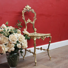 Load image into Gallery viewer, Vintage Italian Gilt Cast Metal Dressing Table Chair or Hall Chair. B13071
