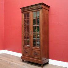 Load image into Gallery viewer, Antique French Walnut Two Door Bookcase or China Cabinet. Four Shelves. B12428
