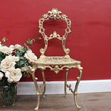 Load image into Gallery viewer, Vintage Italian Gilt Cast Metal Dressing Table Chair or Hall Chair. B13071
