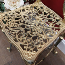 Load image into Gallery viewer, Vintage Italian Gilt Cast Metal Dressing Table Chair or Hall Chair. B13071
