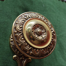 Load image into Gallery viewer, x SOLD Antique French Coat Rack with Four Large Hooks Green Velvet Backing and Oval Mirror. B12796
